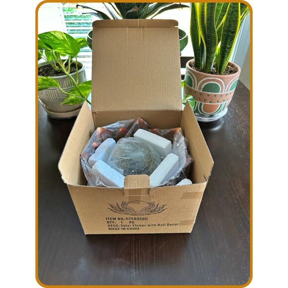 Garden Solar Light (Yellow) Lotus Flower - Rechargeable Ni-MH AAA Battery - Picture 3 of 5